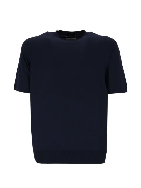 Hosio short-sleeve knitted T-shirt Blue IUS26100M03