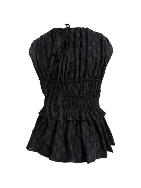 Cecilie Bahnsen shirred cloqué top Black 126RTW11023CBDUPHYTOP