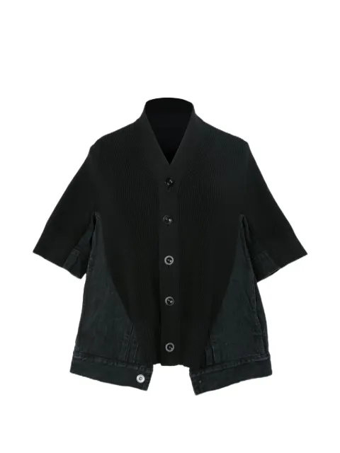 sacai denim x knit cardigan Black 2608471