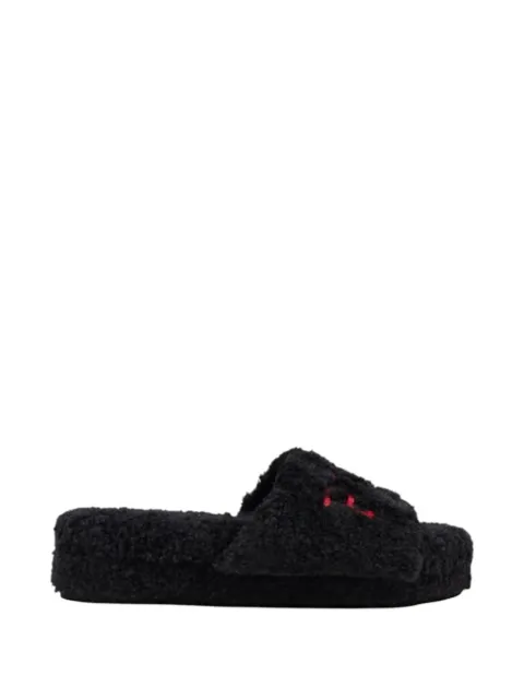Polo Ralph Lauren borg-texture slipper sandals Black SLF6230CRLBLK
