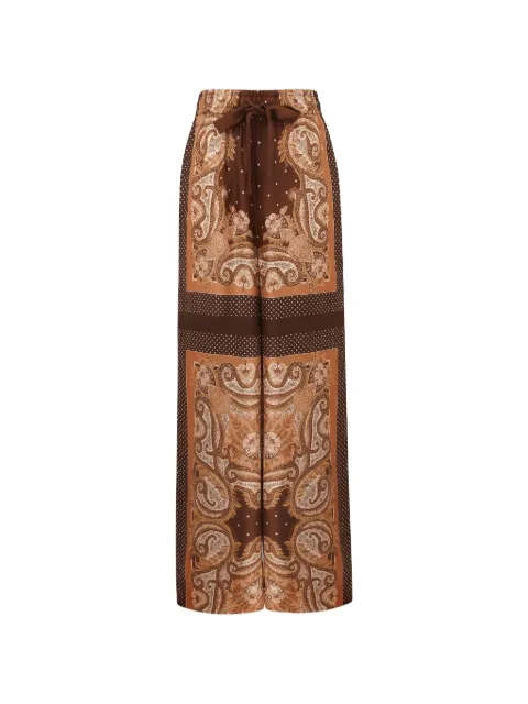 ZIMMERMANN Luna paisley-print silk trousers Brown 4021PS261