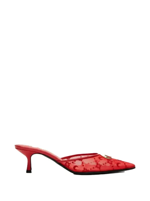 Marine Serre Flock Kitten mesh mules Red WCS002ARWOV0052RD10