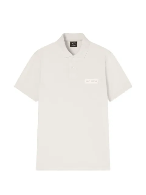 Armani Exchange logo-patch polo shirt Neutrals XM002390AF13026