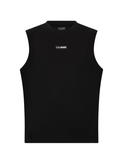 Plein Sport slub-texture logo-patch tank top Black SAFCMTK8910STE001N