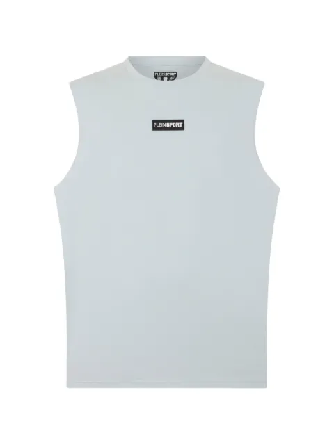 Plein Sport slub logo-patch tank top Blue SAFCMTK8910STE001N