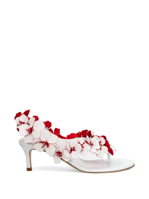 Rabanne floral-detail leather sandals White 26EHH0153LMB107