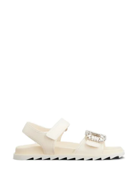 Roger Vivier Slidy Viv' crystal-embellished sandals Neutrals RVW4584469091T