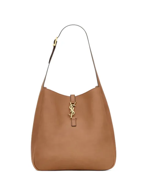 Saint Laurent large LE 5 À 7 logo-plaque shoulder bag Brown 850545AAEOP