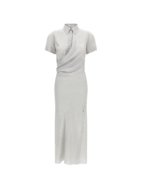 Alexander McQueen striped draped-design dress White 868050QBADY