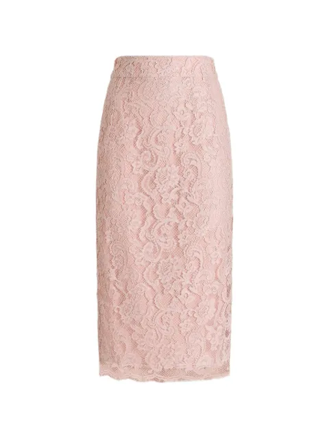 Dolce & Gabbana floral-lace midi skirt Pink F4B7ITILMDR