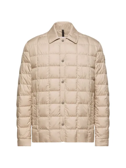 Moncler Castellana down quilted press-stud shirt jacket Neutrals L10911G00016597X2