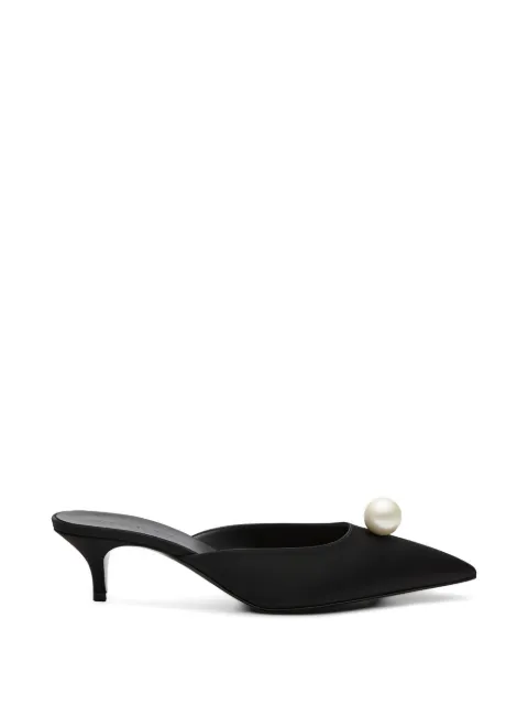 Magda Butrym faux-pearl silk-satin mules Black 513526