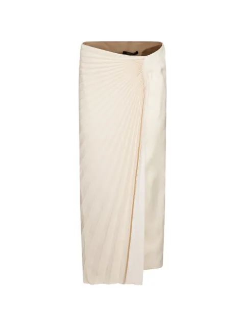 Roberto Cavalli sunburst-pleated wrap skirt Neutrals WWT300KU021