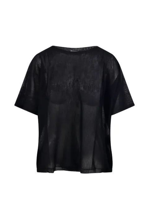 Roberto Collina sheer fine-knit T-shirt Black 261FXA02026