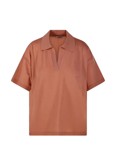 Roberto Collina fine-knit V-neck T-shirt Orange 261FXA03024