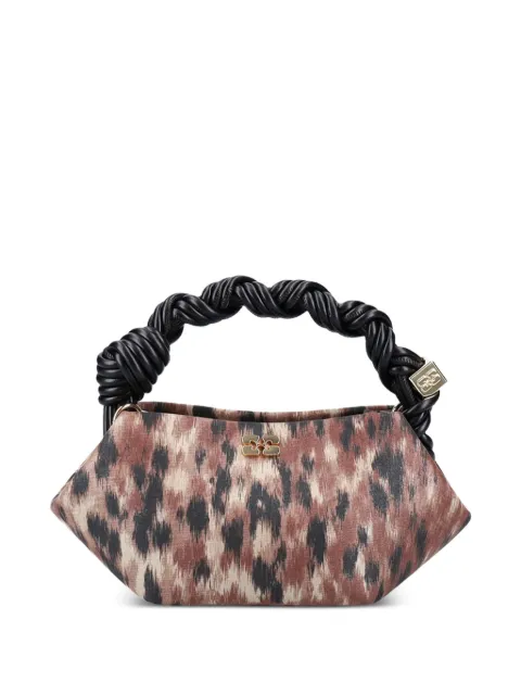 GANNI mini Bou braided-handle tote bag Brown B2100145