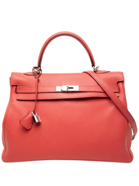 Hermès Pre-Owned 2010 Clemence Kelly II Retourne 35 satchel Red 88IT1SE096A6L35P