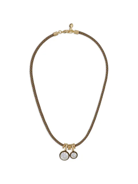 Roxanne Assoulin Cubic Double Drop cord necklace Black RXSU26N151