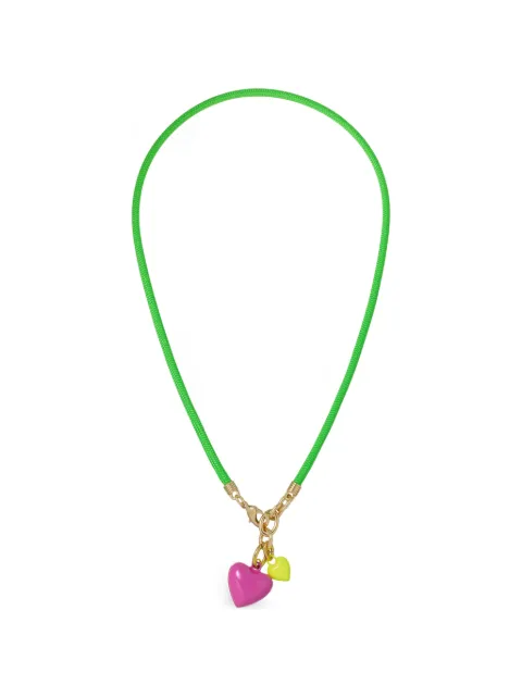 Roxanne Assoulin Happy Cord Mini Double Heart necklace Pink RXSU26SN110B