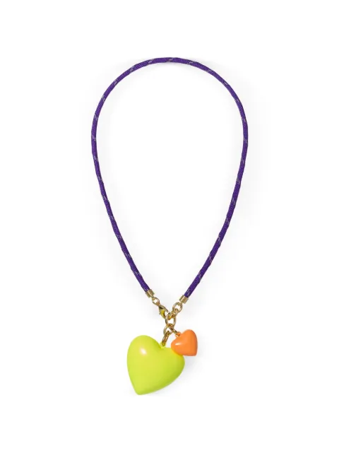 Roxanne Assoulin Happy Cord heart-pendant necklace Purple RXSU26SN109A