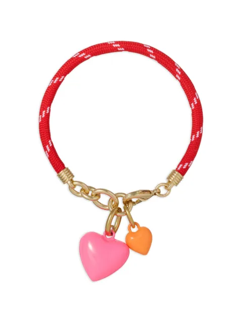 Roxanne Assoulin Happy Cord double-heart pendant bracelet Red RXSU26SB111D