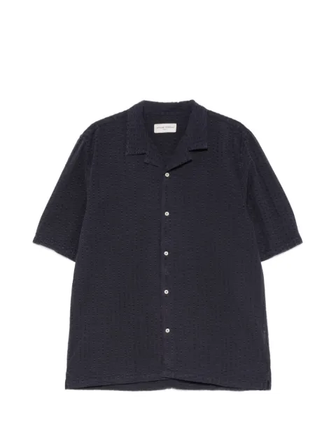 Officine Generale seersucker-effect short-sleeve shirt Blue S26MSHI002