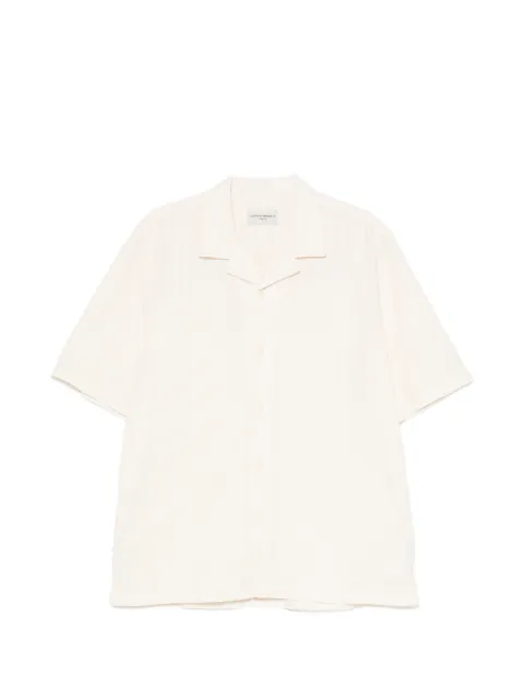 Officine Generale seersucker short-sleeve shirt Neutrals S26MSHI001
