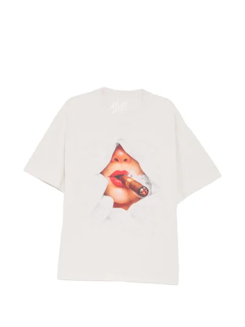Melt cigarette-print T-shirt Neutrals MS5310