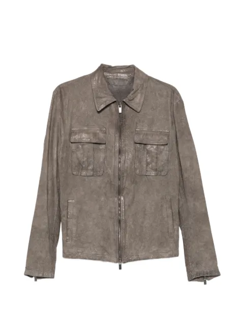 Salvatore Santoro zip-up leather jacket Grey 50642UNIV