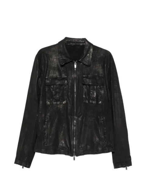 Salvatore Santoro crinkled-finish zip-up jacket Black 50642UNIV