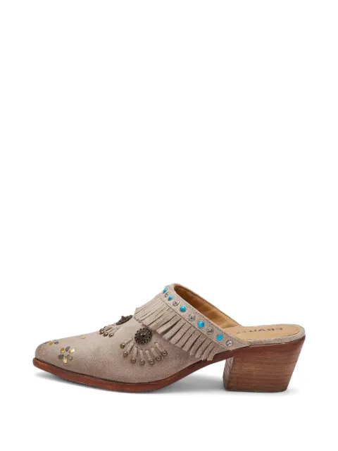 FRAU fringed stud-embellished mules Neutrals 07B4