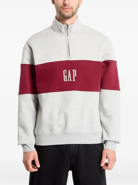GAP logo-embroidered colour-block sweater Grey 80579600