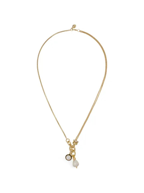 Roxanne Assoulin Double Drop cubic zirconia necklace Gold RXSU26N148