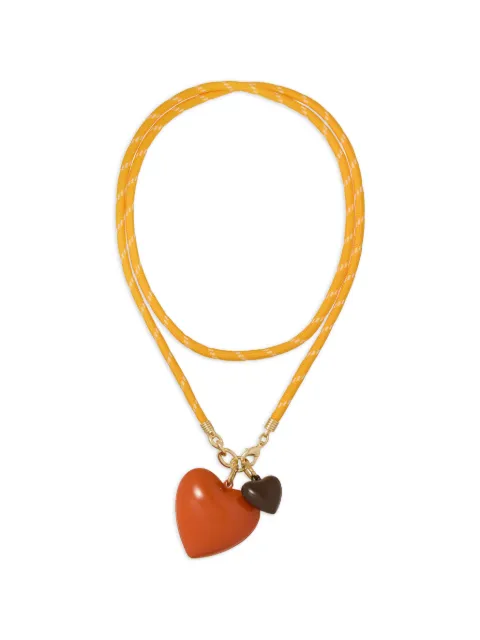 Roxanne Assoulin Happy Cord double-heart pendant necklace Yellow RXSU26SN108F