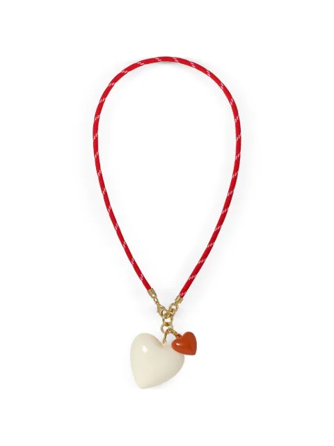 Roxanne Assoulin Happy Cord heart-pendant necklace Red RXSU26SN109D