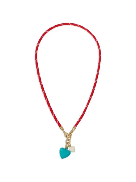 Roxanne Assoulin Happy Cord double-heart pendant necklace Red RXSU26SN110D