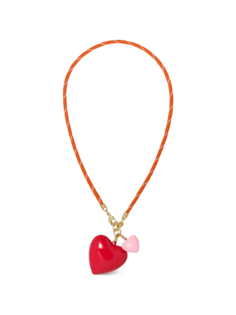 Roxanne Assoulin Happy Cord heart-pendant necklace Orange RXSU26SN109E