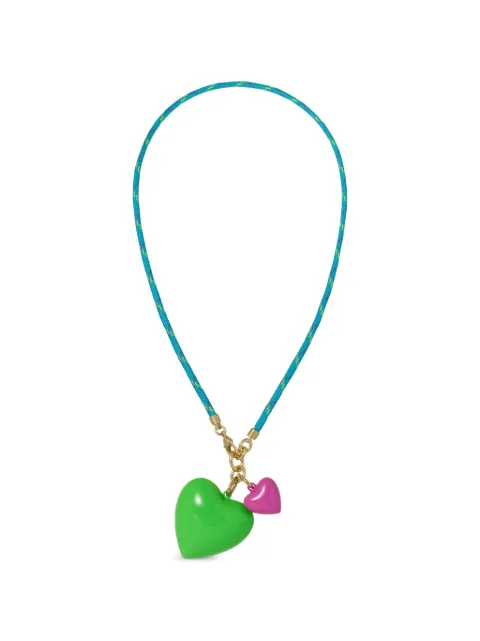 Roxanne Assoulin Happy Cord heart-pendant necklace Green RXSU26SN109C