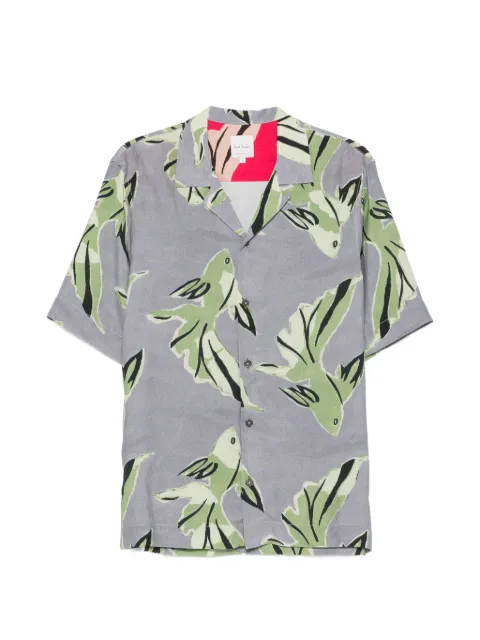 Paul Smith fish-print short-sleeve shirt Purple M1R905UV02999