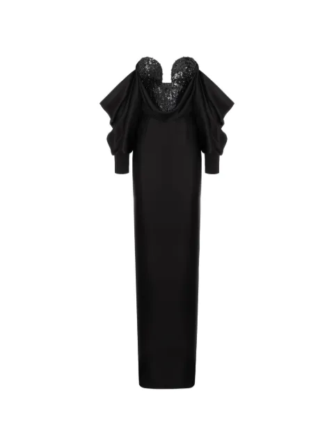 Cristina Savulescu Warrior sequin-embellished draped dress Black SSCS25DRS14BLKB