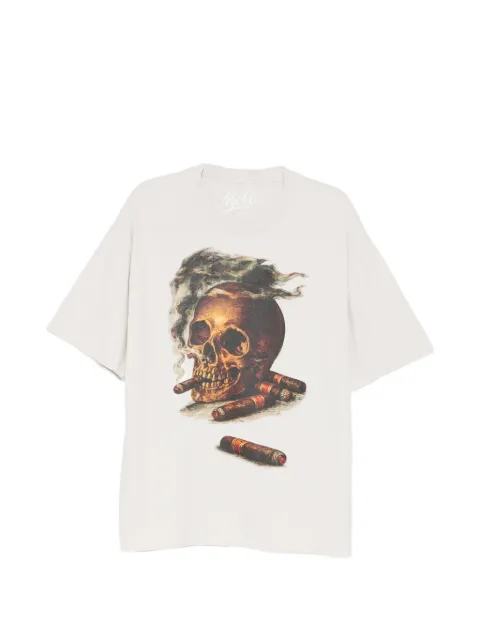 Melt skull-print T-shirt Neutrals MS5309