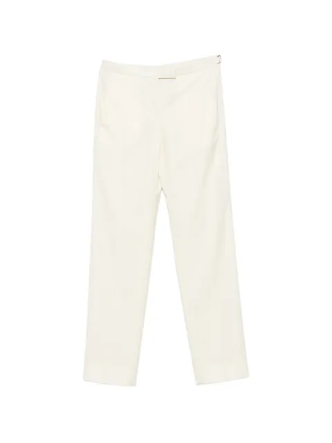 Alexander McQueen pressed-crease tailored trousers Neutrals 869973QJAGA