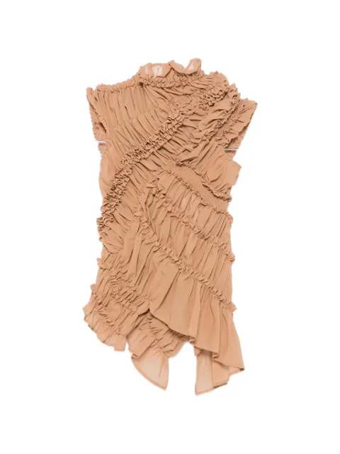 Magda Butrym ruffled-embellishment top Neutrals 108526