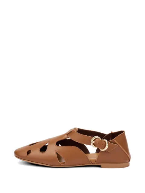 FRAU cut-out leather sandals Brown 69M1