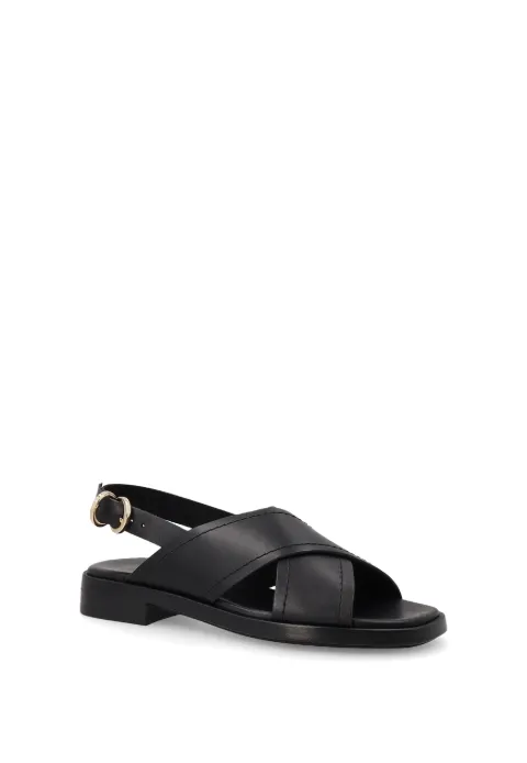 FRAU crossover-strap leather sandals Black 87M0