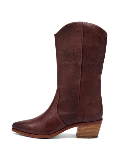 FRAU Texan distressed leather boots Brown 07M7
