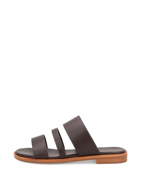 FRAU triple-strap leather sliders Brown 86M0