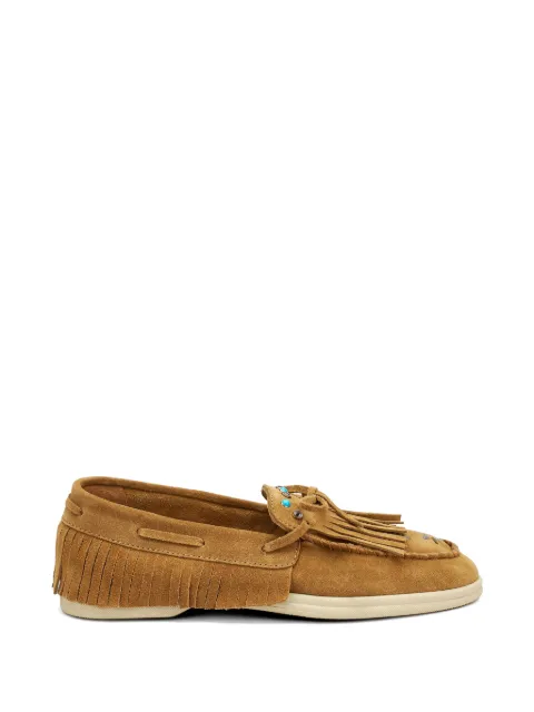 FRAU fringed bead-embellished loafers Neutrals 33F5