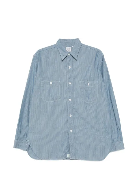 Orslow striped chest pockets shirt Blue 018270181K