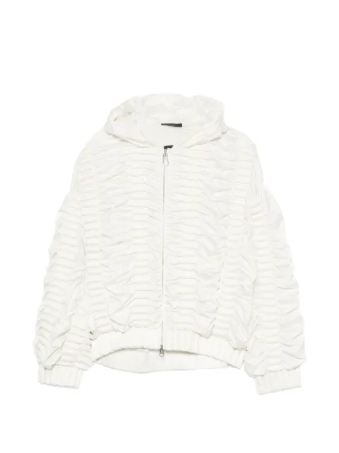 RAXXY ruched hooded jacket White RC26SA036